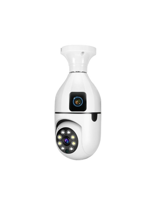 CRONY Y27 1080P Smart Security Bulb Camera with WiFi, Dual Lens, 350° Horizontal & 90° Vertical, Color Night Vision, Two-Way Audio, Motion Detection, TF Card & Cloud Storage, App Compatible. Suitable for home/baby/pet/burglar protection home security monitoring camera. - Image 1
